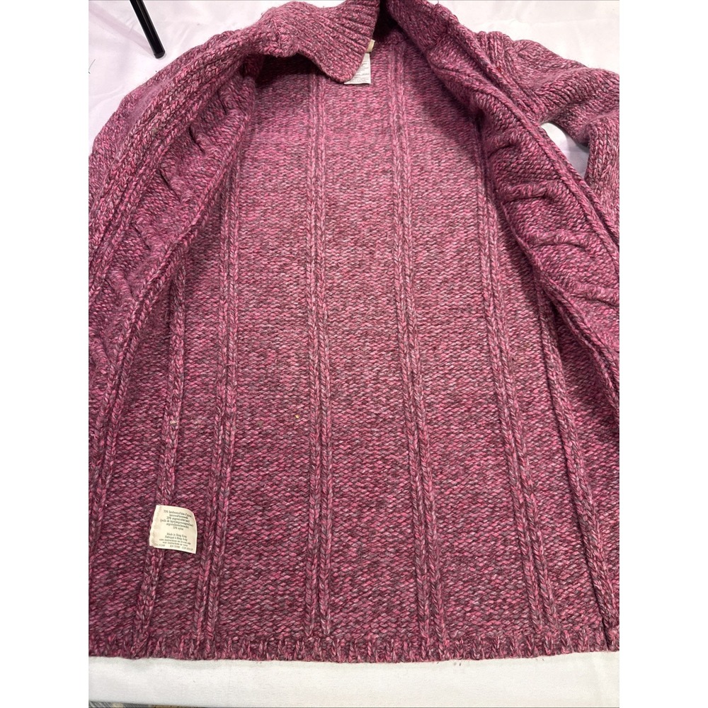 Vintage Laura Ashley Womens S Lambswool Angora Cable Knit Cardigan Pink Wool - Picture 8 of 9